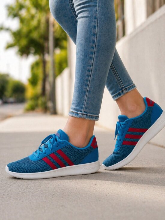 adidas Shoes - Adidas Neo Label Blue Red Mesh Sneakers Women’s 6 Lightweight Casual Running